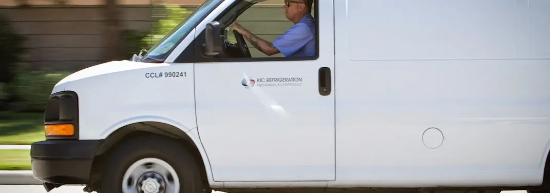 KIC Refrigeration service vehicle serving Edgerton area
